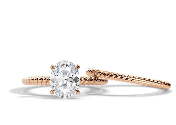 타원형 컷 9K 골드 링 1.5ct 6×8MM 모이사나이트 프롱 세팅 타입 포함
