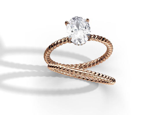 타원형 컷 9K 골드 링 1.5ct 6×8MM 모이사나이트 프롱 세팅 타입 포함