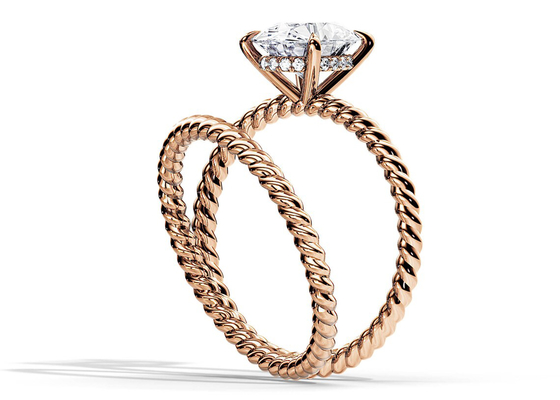 타원형 컷 9K 골드 링 1.5ct 6×8MM 모이사나이트 프롱 세팅 타입 포함