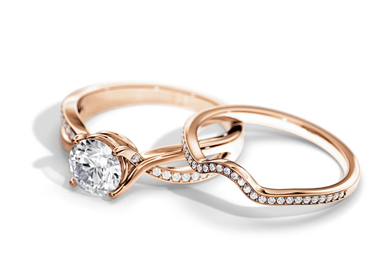 1.25ct 로즈 골드 Moissanite 약혼 반지 VS1 SI1 SI2 평균 색상