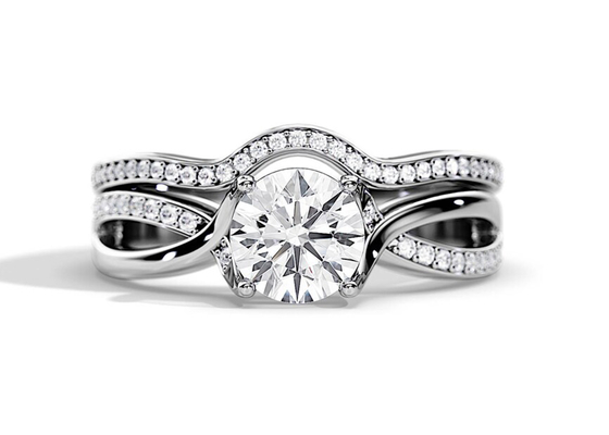 1.25ct 로즈 골드 Moissanite 약혼 반지 VS1 SI1 SI2 평균 색상
