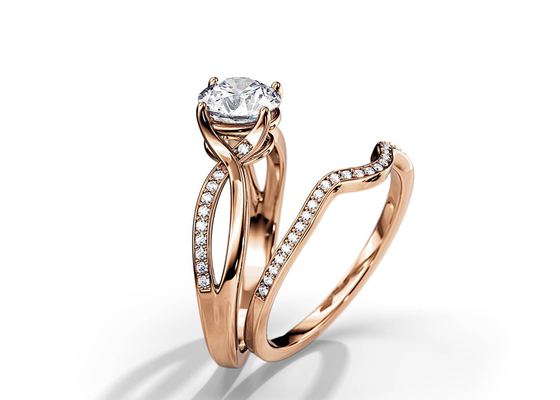 1.25ct 로즈 골드 Moissanite 약혼 반지 VS1 SI1 SI2 평균 색상