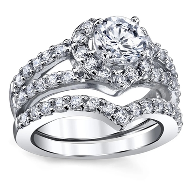 둥근 화려한 커트 심장 모양의 다이아몬드 약혼 반지 0.46CT OEM
