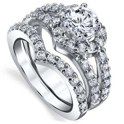 둥근 화려한 커트 심장 모양의 다이아몬드 약혼 반지 0.46CT OEM
