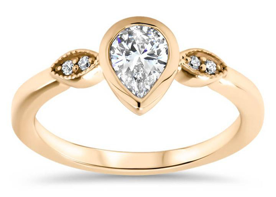 0.77carat 10k 금 Moissanite 반지, 금 카드놀이 약혼 반지 5×7mm 차원