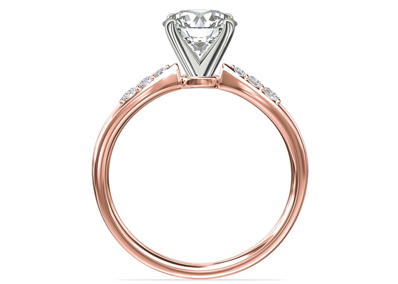 클로 세팅 9K 실버 링, 3.6ct 라운드 컷 랩 다이아몬드 세팅