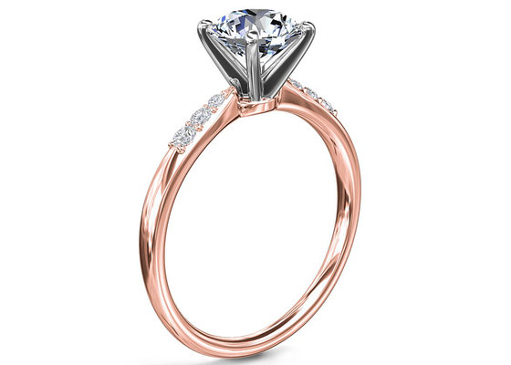 클로 세팅 9K 실버 링, 3.6ct 라운드 컷 랩 다이아몬드 세팅