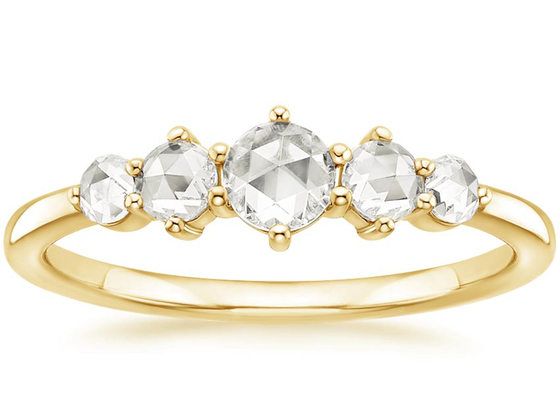 다른 크기 로즈 커트 다이아몬드 약혼 반지, 0.49ct 4mm 다이아몬드 반지