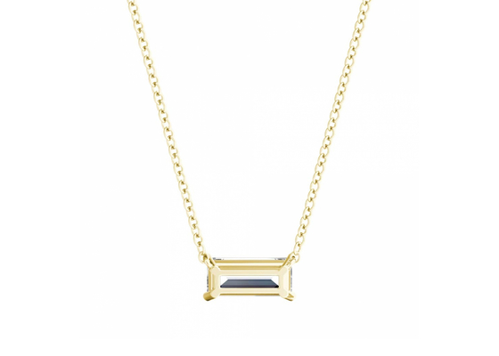 0.5ct 5×7mm 솔리테어 다이아몬드가 세팅된 바게트 컷 14K 골드 네크리스
