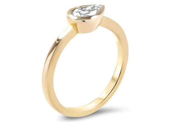 0.77ct 금 결혼 반지, 숙녀를 위한 ODM 날의 사면 고정되는 약혼 반지
