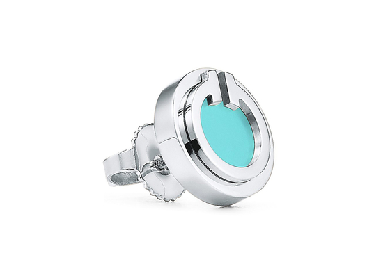 ODM 청록색 원형 귀걸이, Dia 9.65mm 18k 청록색 귀걸이 2.37g 무게