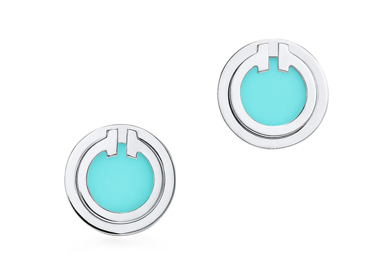 ODM 청록색 원형 귀걸이, Dia 9.65mm 18k 청록색 귀걸이 2.37g 무게