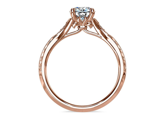 14K Roose Gold Lab Grown Moissanite Ring Dia RD6mm 0.8ct for 결혼식