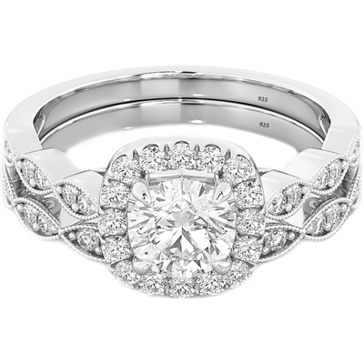 0.90CT 신부 결혼 반지 세트, 정연한 다이아몬드 약혼 반지 ODM