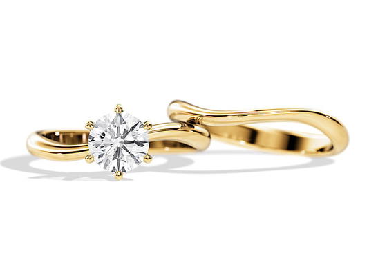 솔리테어 세트 다이아몬드 약혼 반지, 1.0CT 6.5mm 천연 다이아몬드