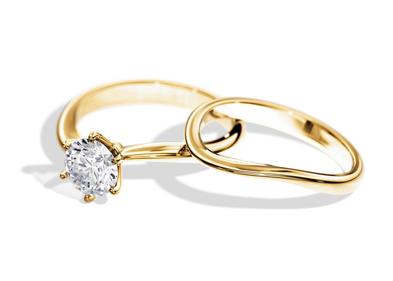 솔리테어 세트 다이아몬드 약혼 반지, 1.0CT 6.5mm 천연 다이아몬드