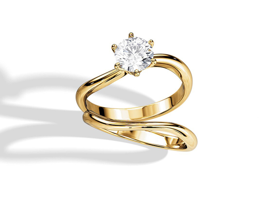 솔리테어 세트 다이아몬드 약혼 반지, 1.0CT 6.5mm 천연 다이아몬드