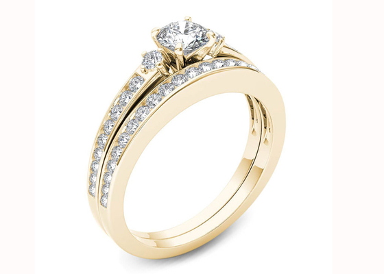 0.48CT 모이사나이트 다이아몬드 약혼 반지 18K 골드 소재