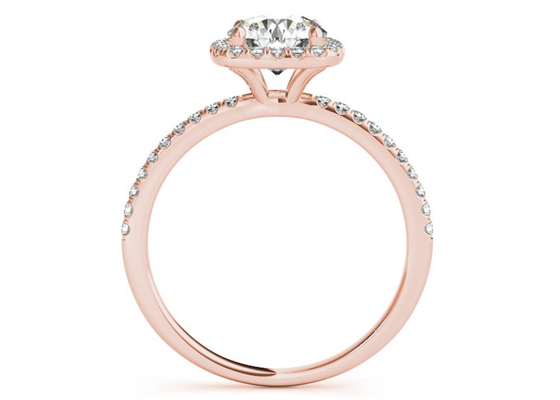 견인삭 사각 다이아몬드 로즈 골드 반지, 0.35CT 숨겨진 후광 약혼 반지 ODM